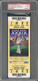 2005 Super Bowl XXXIX Full Ticket, Yellow Variation - PSA GEM MT 10